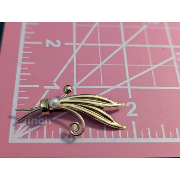 Vintage 40s-50s Winard Jewelry Co. 12K Gold Filled Pearl Brooch - Picture 3 of 4